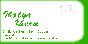 ibolya khern business card